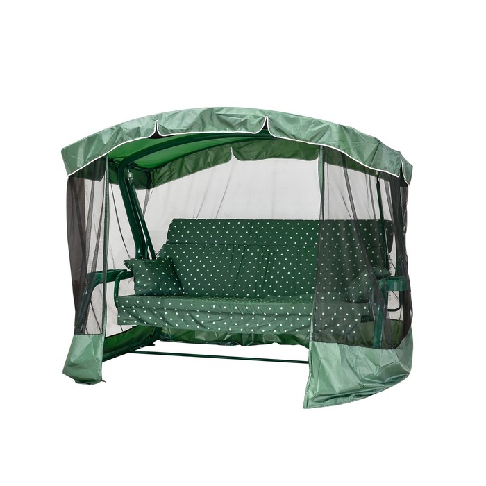 Качели садовые "LUXEMBOURG" 200 см, с подголовником + АМС, ЗЕЛЁНЫЙ