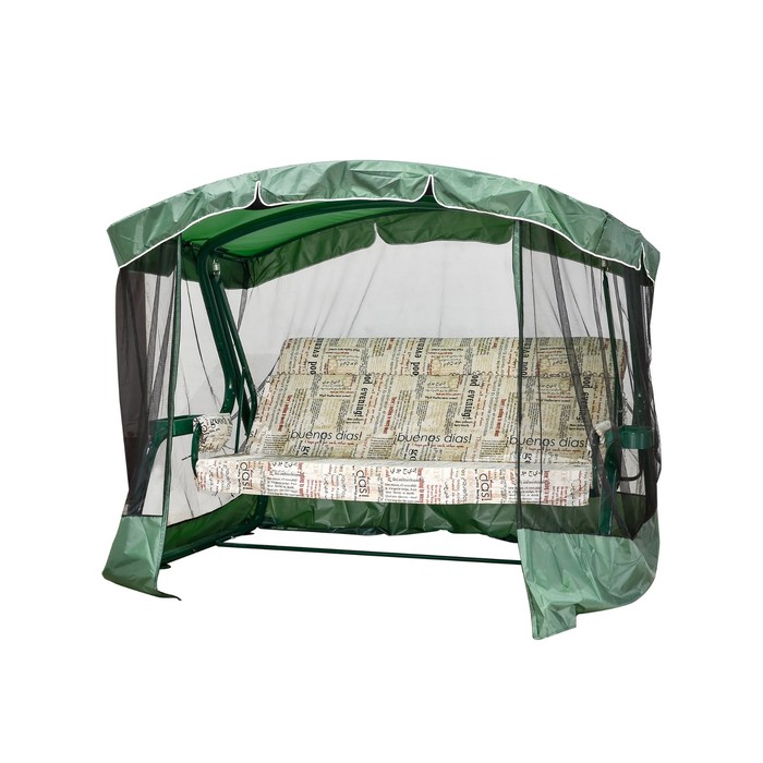 Качели садовые "LUXEMBOURG" 200 см, с подголовником + АМС, ЗЕЛЁНЫЙ