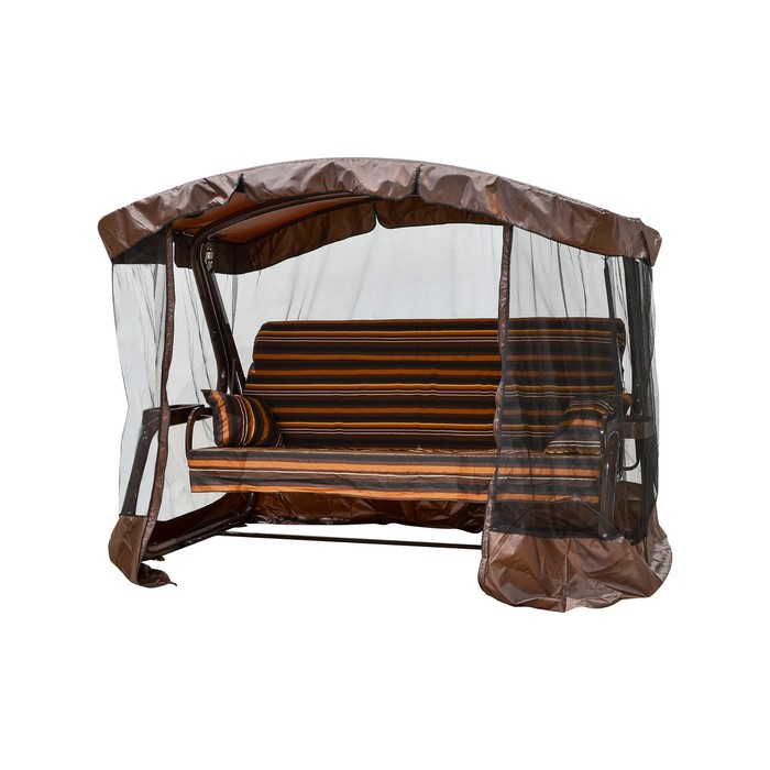 Качели садовые "LUXEMBOURG" 200 см, с подголовником + АМС, ШОКОЛАД