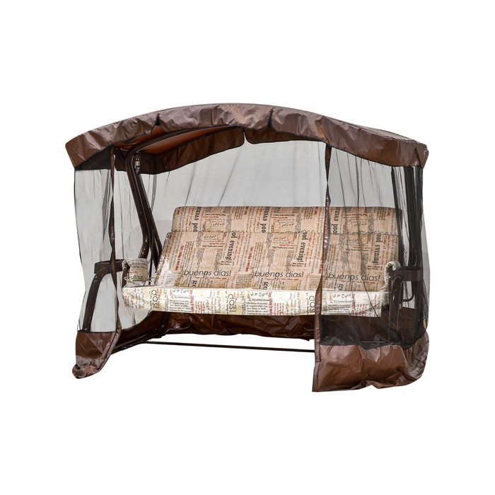 Качели садовые "LUXEMBOURG" 200 см, с подголовником + АМС, ШОКОЛАД