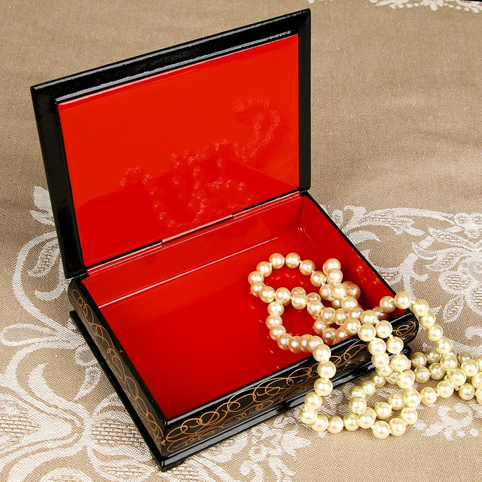 Шкатулка «Цветы 17», лаковая миниатюра, 10х14 см