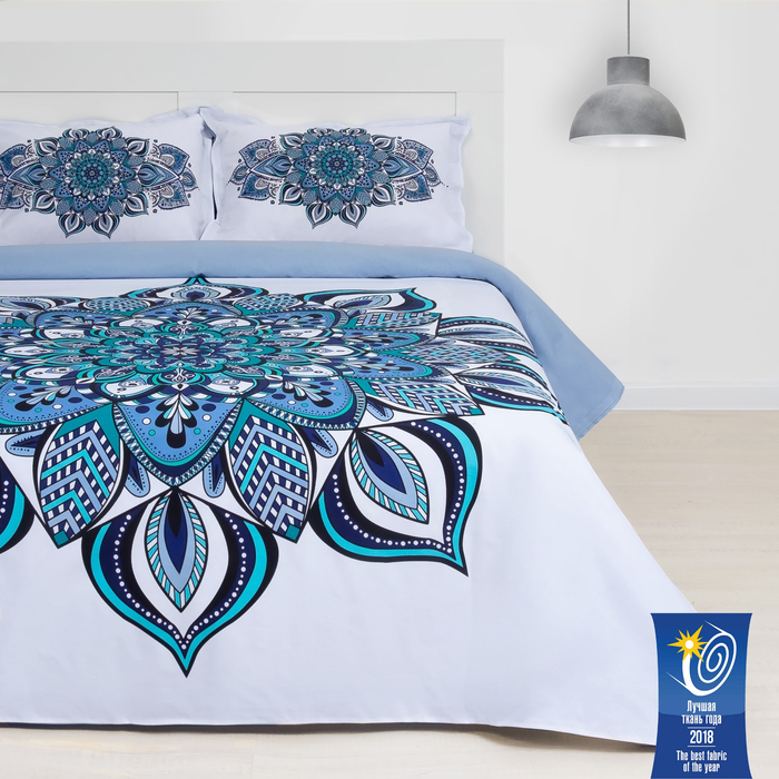 Постельное бельё "Этель" 1.5 сп Мандала 143*215 см,150*214 см, 50*70+3 - 2 шт, ранфорс 111 г/м2