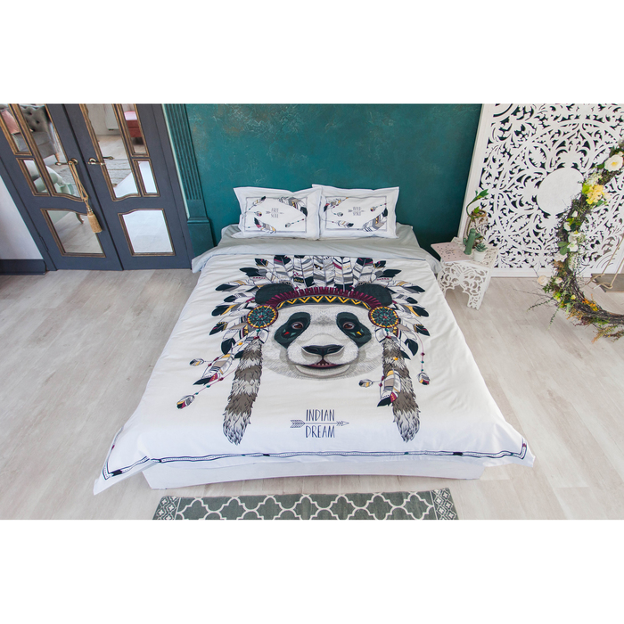 Постельное бельё "Этель" 1.5 сп Indian dream 143*215 см,150*214 см, 50*70+3 - 2 шт, ранфорс 111 г/м2