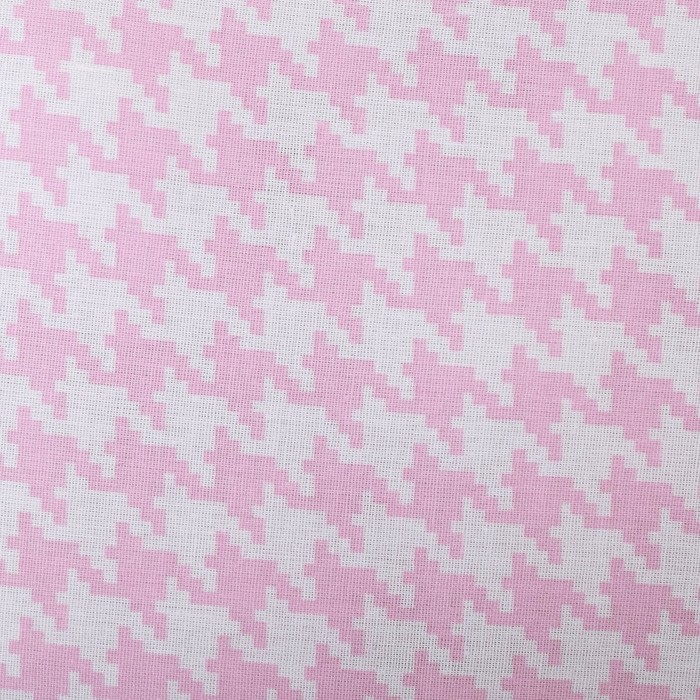 Бампер-подушка Клетка розовая 40х40см 9шт, поплин 125гр/м хл