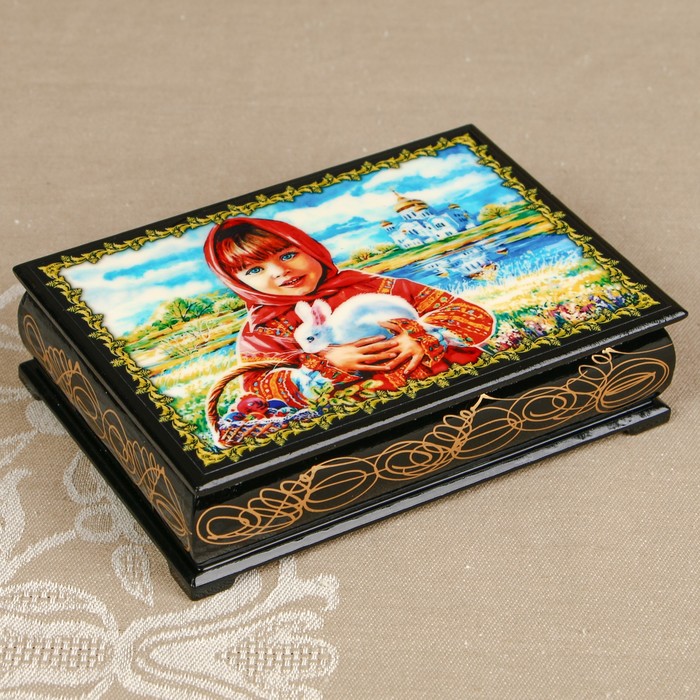 Шкатулка «Портрет 13», лаковая миниатюра, 10х14 см