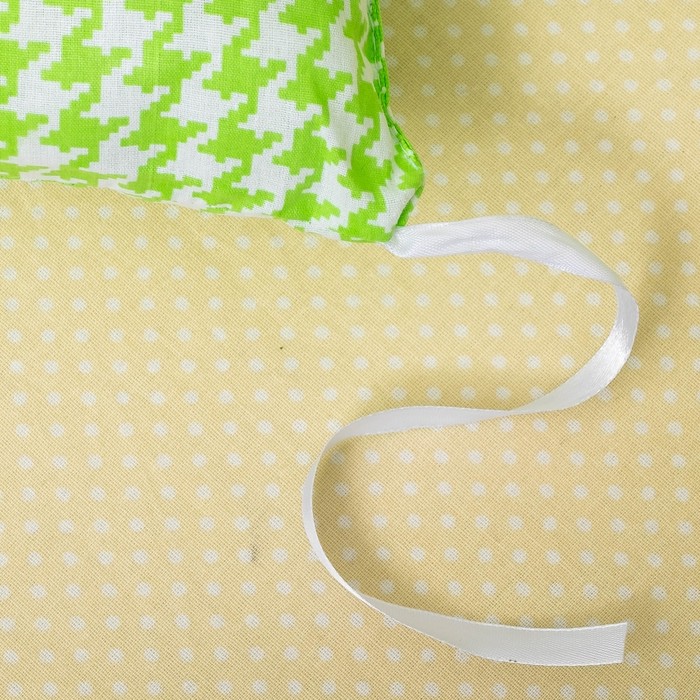 Бампер-подушка Клетка зеленый 40х40см 9шт, поплин 125гр/м хл