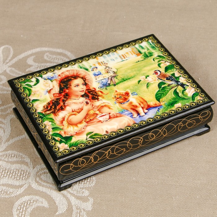 Шкатулка «Портрет 24», лаковая миниатюра, 10х14 см