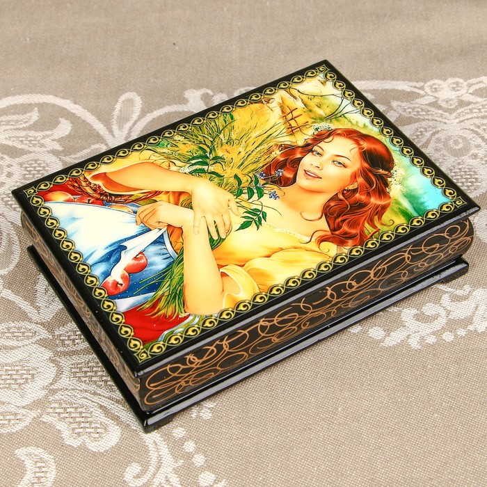 Шкатулка «Портрет 26», лаковая миниатюра, 10х14 см