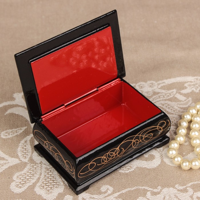 Шкатулка «Тройка 4», лаковая миниатюра, 6х9 см, микс