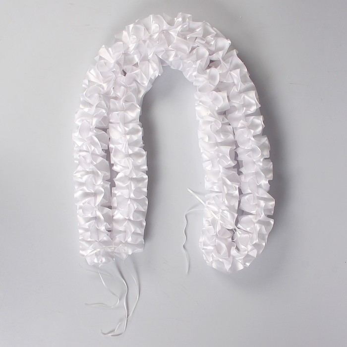 Набор на авто кольца на крышу/лента на капот углом 3м/4 банта на ручки, белый