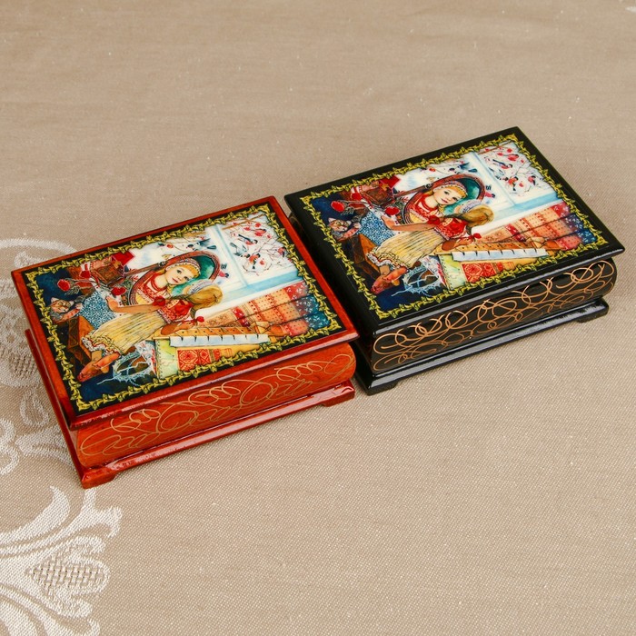 Шкатулка «Портрет 24», лаковая миниатюра, 8х10,5 см