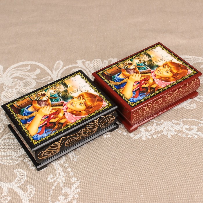 Шкатулка «Портрет 50», лаковая миниатюра, 8х10,5 см