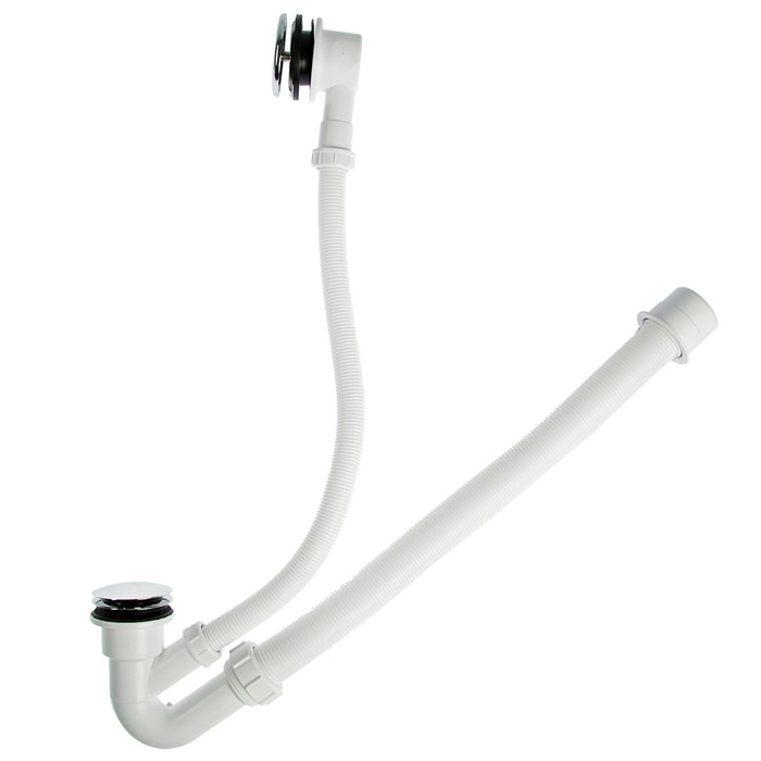 Сифон для ванны McAlpine MRB4CB, 1 1/4"х40/50 мм,  с переливом, нажимной кнопкой