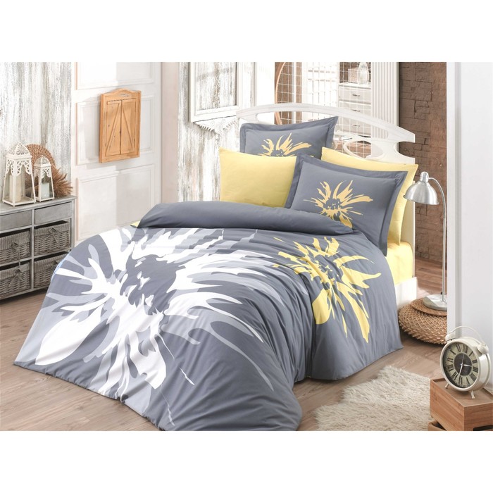 КПБ Romana 2 сп, 240х260 см, 200х220 см, 50х70 см, 70х70 см по 2 шт., поплин, серый