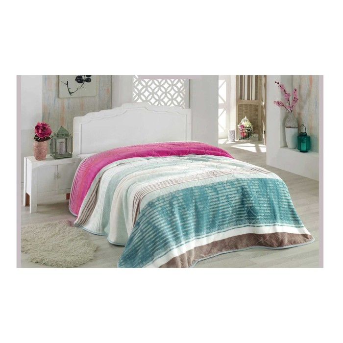 Покрывало NICOLETTA, размер 220х240 см, жаккард, минт