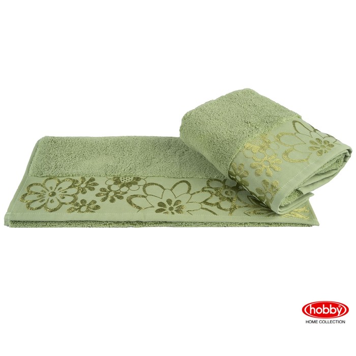 Полотенце DORA, размер 50х90 см, фисташковый, махра 580 г/м2