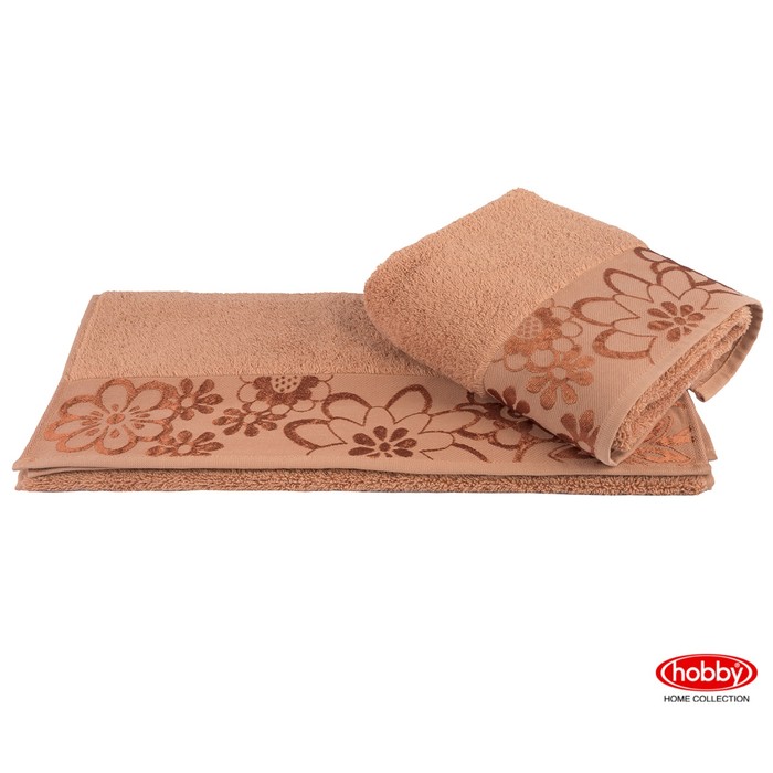 Полотенце DORA, размер 70х140 см, тёмно-оранжевый, махра 580 г/м2