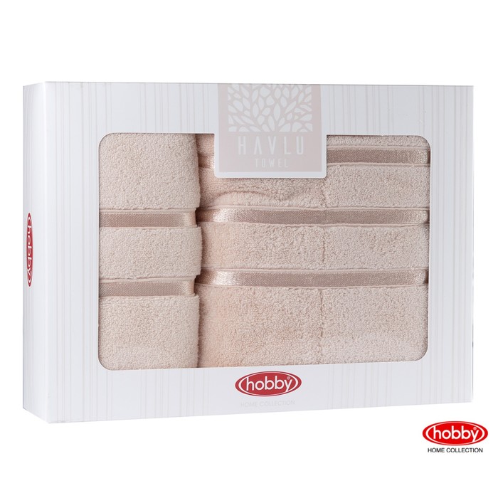 КМП DOLCE, размер 50х90 см, 70х140 см по 1 шт., персиковый, махра 560 г/м2