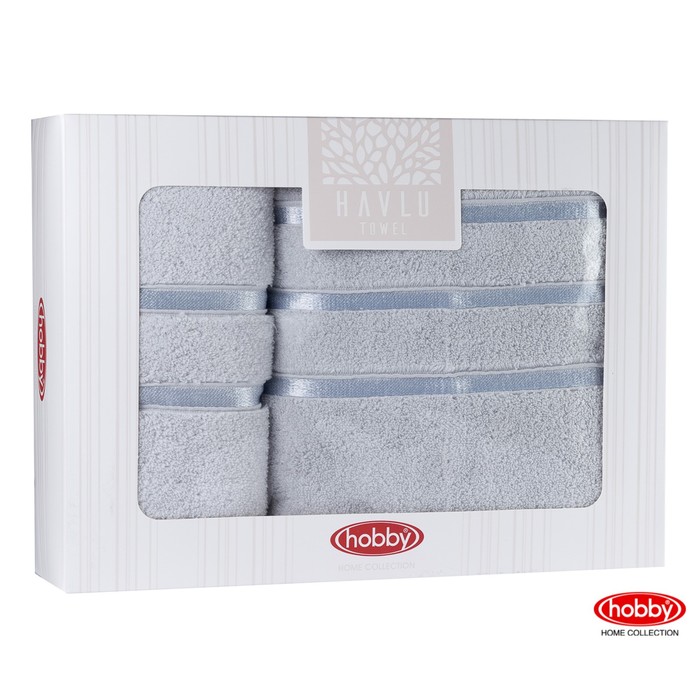 КМП DOLCE, размер 50х90 см, 70х140 см по 1 шт., светло-голубой, махра 560 г/м2