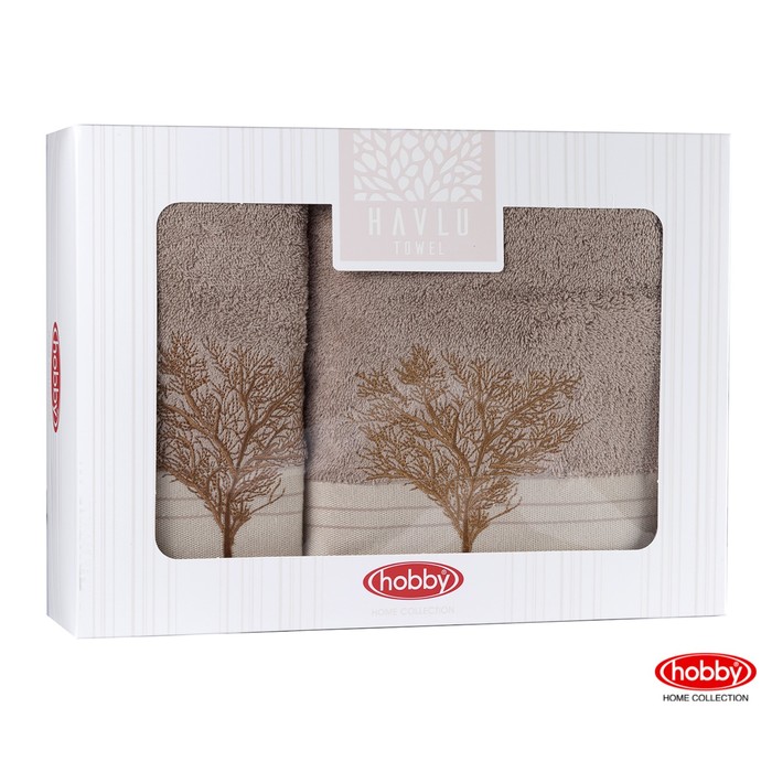 КМП INFINITY, размер 50х90 см, 70х140 см по 1 шт., светло-коричневый, махра 500 г/м2