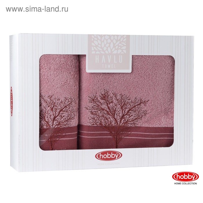 Комплект махровых полотенец Infinity, 50 х 90 см - 1 шт, 70 х 140 см - 1 шт, светло-розовый