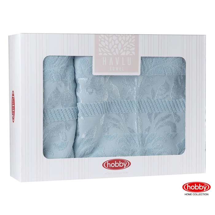 КМП VERSAL, размер 50х90 см, 70х140 см по 1 шт.. голубой, махра 500 г/м2