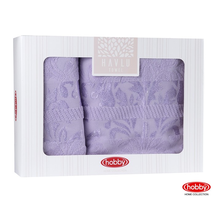 КМП VERSAL, размер 50х90 см, 70х140 см по 1 шт.. лиловый, махра 500 г/м2