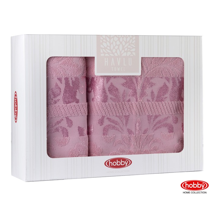 КМП VERSAL, размер 50х90 см, 70х140 см по 1 шт.. розовый, махра 500 г/м2