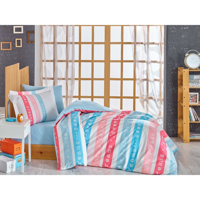 КПБ SWEET DREAMS 1,5 сп., 160х240 см, 160х220 см, 50х70 см, 70х70 см по 1 шт., поплин, голубой   341