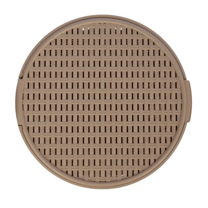 Корзина белья круглая с крышкой 20 л "Ротанг", цвет латте