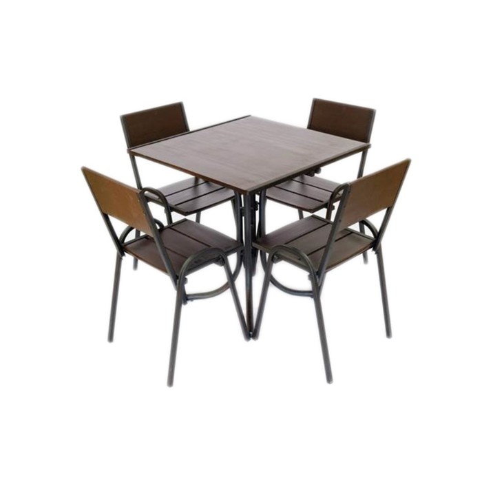 Комплект мебели «Петергоф» (1 стол + 4 стула) 80 см, темный