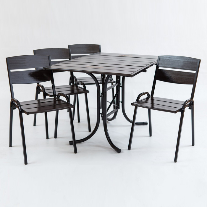 Комплект мебели «Петергоф» (1 стол + 4 стула) 120 см, темный