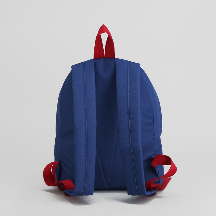 Рюкзак молодёжный, отдел на молнии, наружный карман, цвет синий/красный