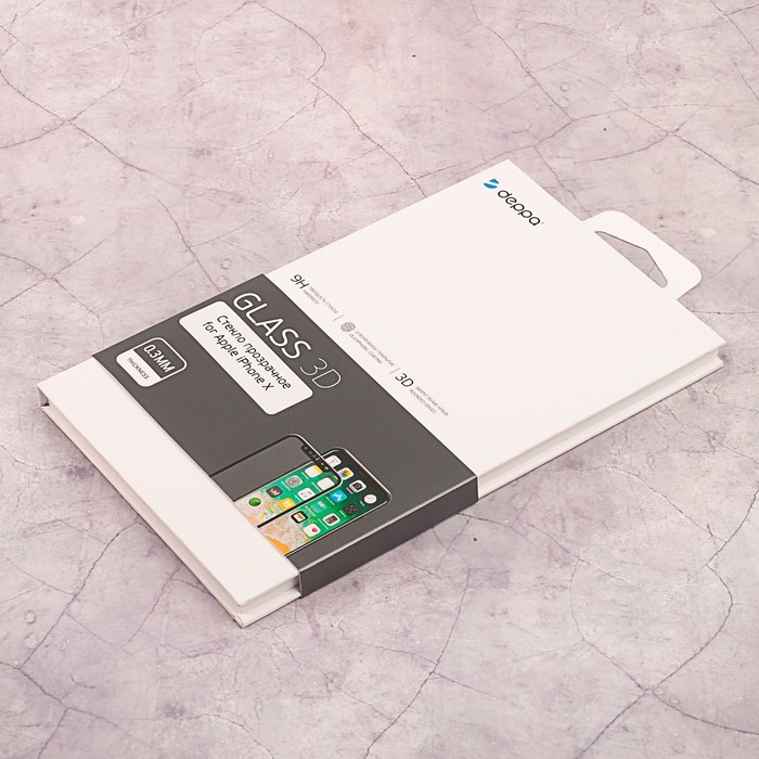 Защитное стекло Deppa 3D для Apple iPhone X, 0.3 мм, черное