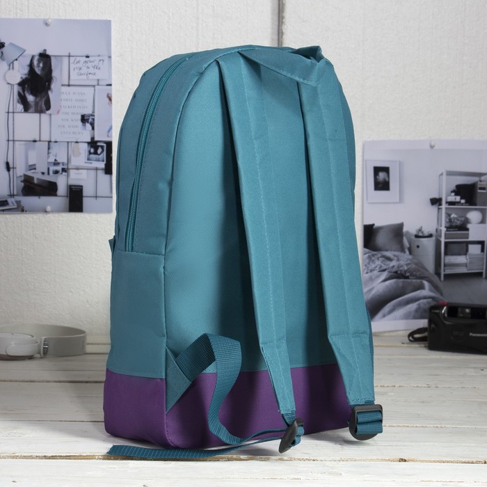 Рюкзак молодёжный, 1 отдел, наружный карман, цвет морской/баклажановый