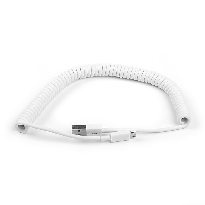 Дата-кабель Deppa USB - micro USB, двухсторонний коннекторы, витой, 2 м, белый