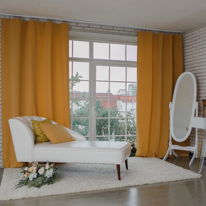 Штора портьерная "Этель" 130х280 см Английский стиль тёмно-бежевый,100% п/э