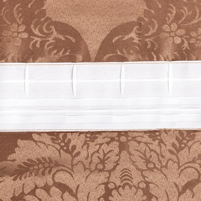 Штора портьерная "Этель" 130х280 см Дамаск CAPPUCCINO, 100% п/э