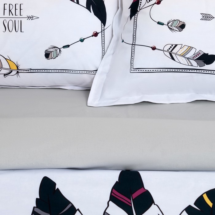 Постельное бельё "Этель" 2 сп Indian dream 175*215 см, 200*220 см, 50*70+3 см - 2 шт, ранфорс 111 г/м2