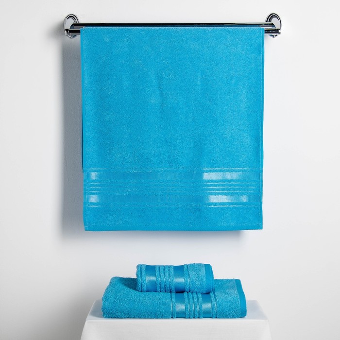 Набор полотенец Fidan "Incanto" 30х70,50х90,70х130 см 80% бамбук,20% хл.450г/м2,бирюза