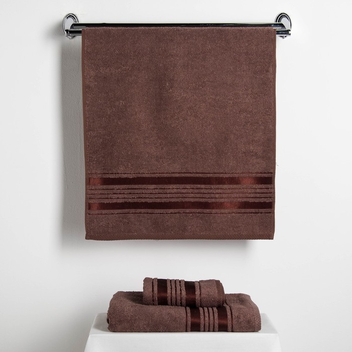 Набор полотенец Fidan "Incanto" 30х70,50х90,70х130 см,(3)  80% бамбук,20% хл.450г/м2,корич