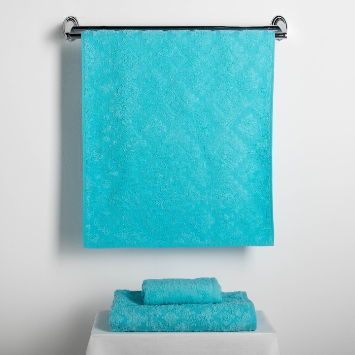 Набор полотенец Fidan "Unique" 30х70,50х90,70х130 см 80% бамбук,20% хл.450г/м2,голубой 330665