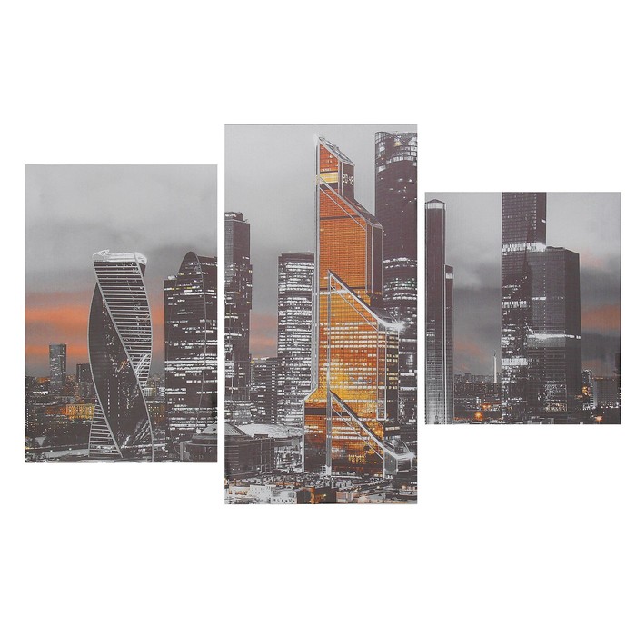 Модульная картина "Чёрно-белые высотки"  26х31, 26х50 и 26х40,  78*50 см