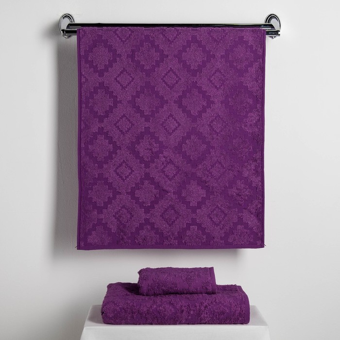 Набор полотенец Fidan "Unique" 30х70,50х90,70х130 см,(3) 80% бамбук,20% хл.450г/м2,фиолет