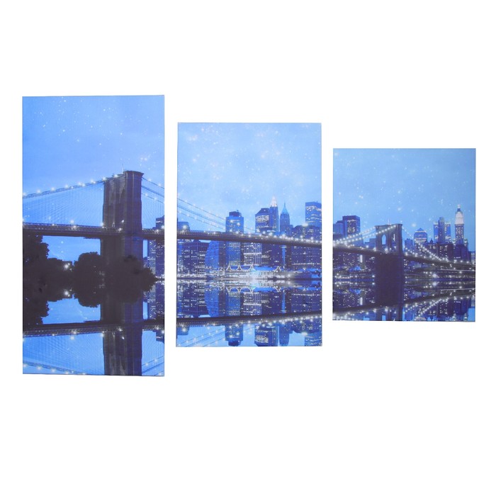 Модульная картина "Вид на мост"  26х31, 26х50 и 26х40,  78*50 см