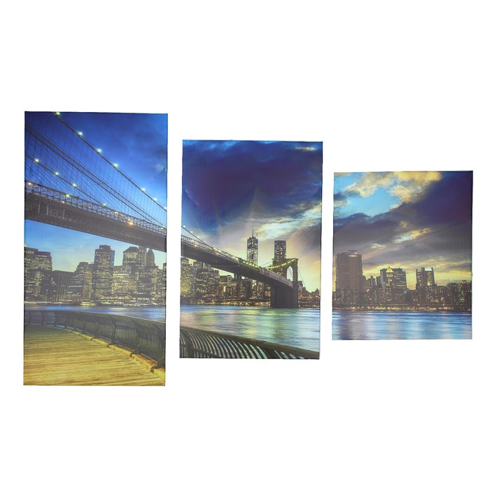 Модульная картина "Под мостом"  26х31, 26х50 и 26х40,  78*50 см