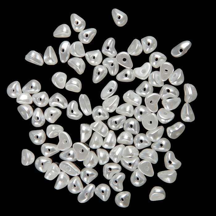 Набор пластиковых бусин "Жемчуг" фигурный 10 гр, 1х0,5х0,5 см