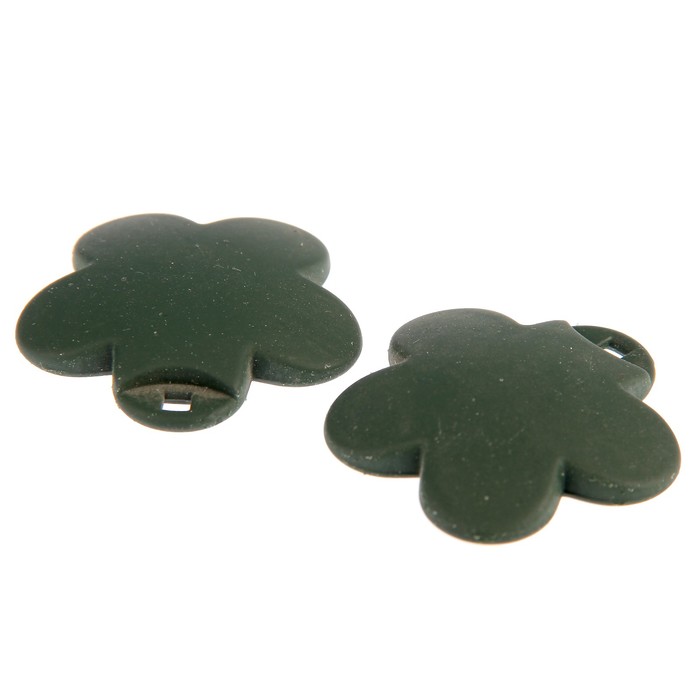 Набор прорезиненных бусин "Цветок" зелёный 10 гр, 3,5х3,5х0,4 см