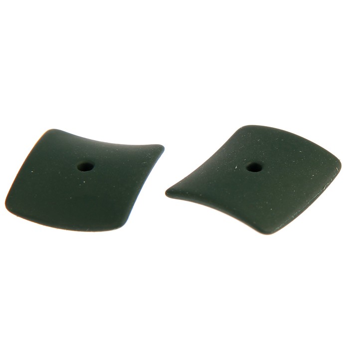 Набор прорезиненных бусин "Квадрат" зелёный 10 гр, 2х2х0,3 см