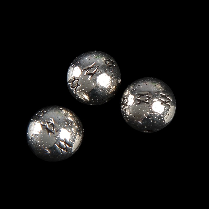 Набор металлических бусин "ХХ" серебро d=0.8 смм, 10 гр (3 шт)